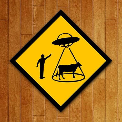 Placa Decorativa Nerd - Abdução Alienígena 0