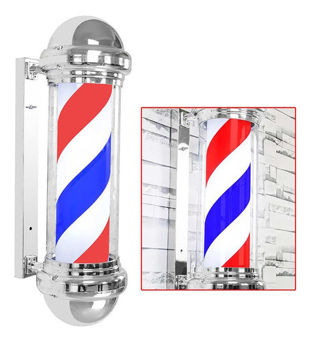 Farol Barbería Peluquería Bar Kiosco Luz Led Cromado Grande 0