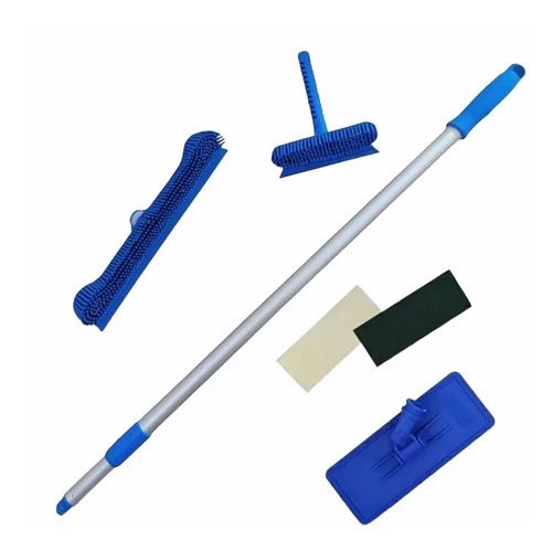 Kit Vassoura De Silicone Sem Todo De Mão+suporte Limpeza 0