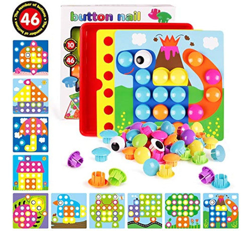 Amosting Color A Juego Mosaico Tablero De Clavija Aprendizaj 0