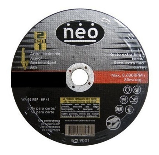 Pack 10 Discos De Corte Fino 41/2  PuLG 115x0.8x22,2mm Neo 0