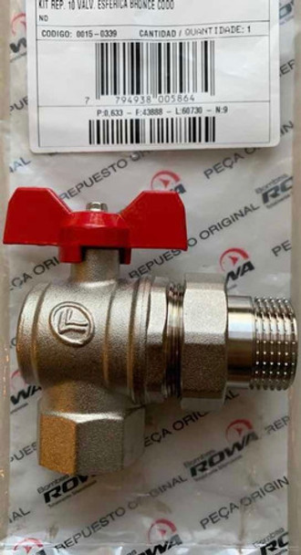 Valvula Esferica Codo Bronce Con Media Unión Rowa 0