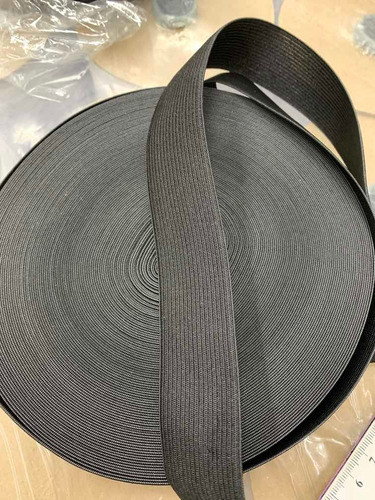 Elástico Poliéster Negro 30 Mm X Rollo De 25 Metros. 0