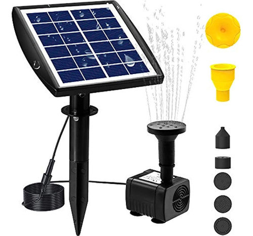 Bomba De Fuente Solar Viajero De 3 W Para Baño De Pájaros, A 0