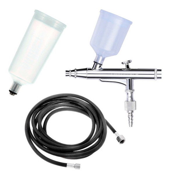 Aerografo Con Copas Gravedad Intercambiables Y Manguera 0
