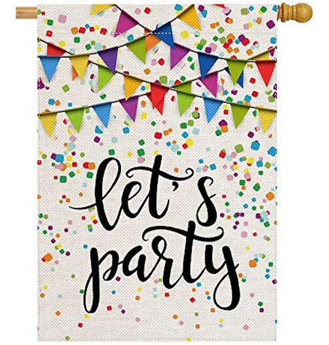 Pingpi Let's Party Bandera De La Casa 28  X 40  Doble Cara D 0