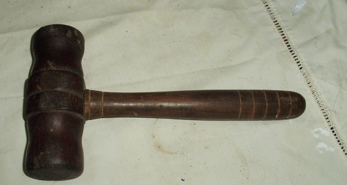 Antiguo Martillo Mazo Madera Macizo Pesado Lineirs 0