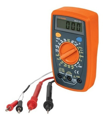 Tester De Corriente Digital Truper Medidor De Temp Mut-33 Mf 0