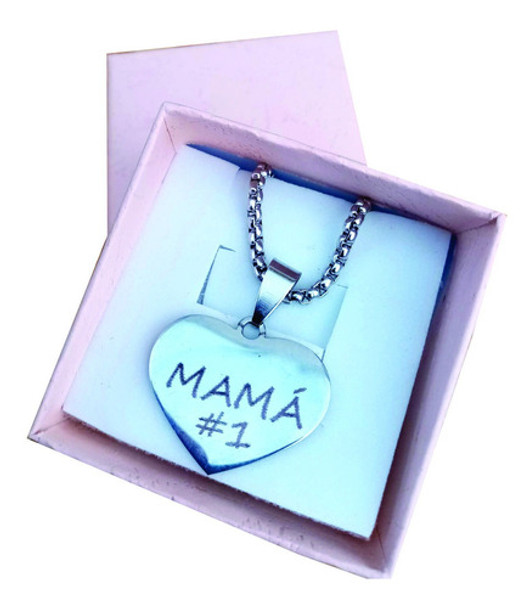Cadenita Y Dije En Acero Quirúrgico Mamá #1 0