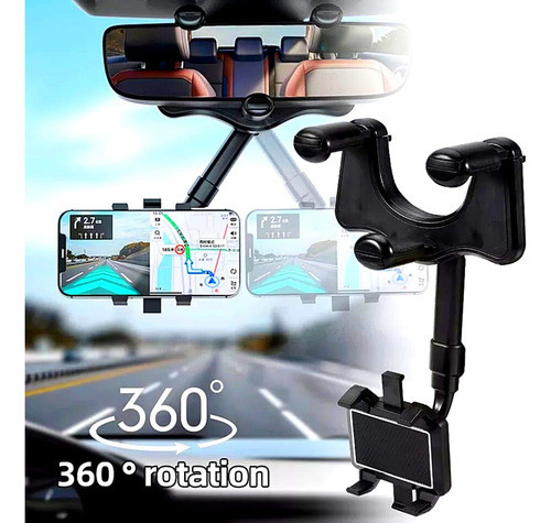 Suporte Celular Pra Carro Retrovisor Giro 360º Anti-queda 0