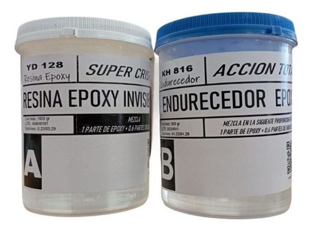 Resina Epoxi Super Cristal + Endurecedor 1.6kg (1kg + 600g) 0 Resina Epoxi Super Cristal + Endurecedor 1.6kg (1kg + 600g) 0