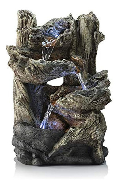 Alpine Corporation Fuente De Mesa De Madera Escalonada Para 0