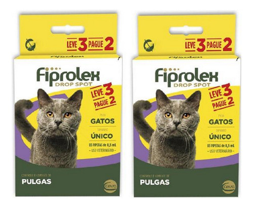 Kit 4 Fiprolex Gatos Kit Antipulgas Ceva Leve 3 Pague 2 0