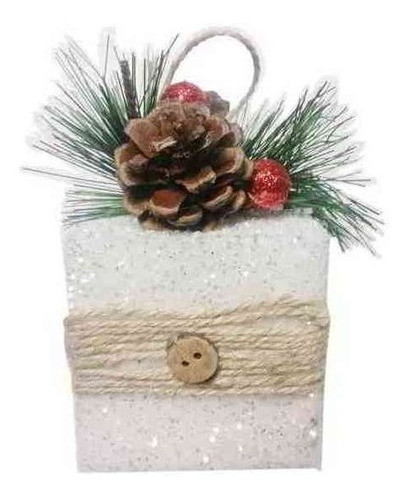Cubo Rustico Decorado, Navidad 0