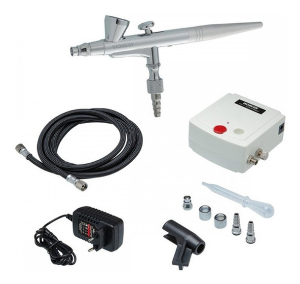 Kit Pistola Aerógrafo Com Mini Compressor Bivolt Montana 0