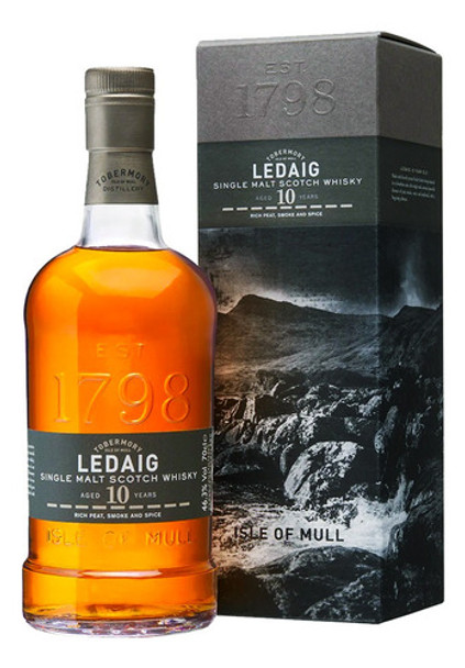 Whisky Ledaig 10 Años Island Single Malt 700ml 46.3% Abv 0
