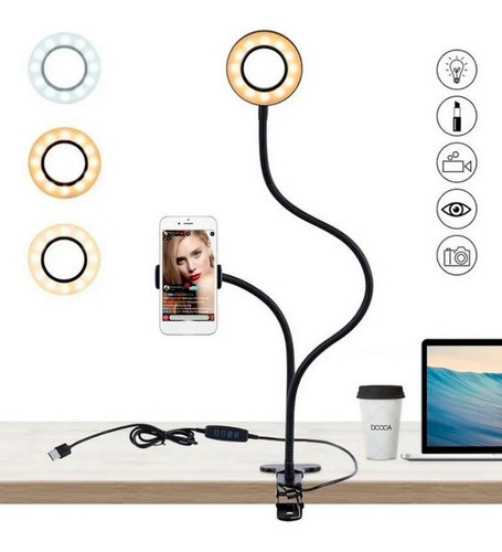 Soporte Anillo Led Para Celular Selfie Insta Streaming 0