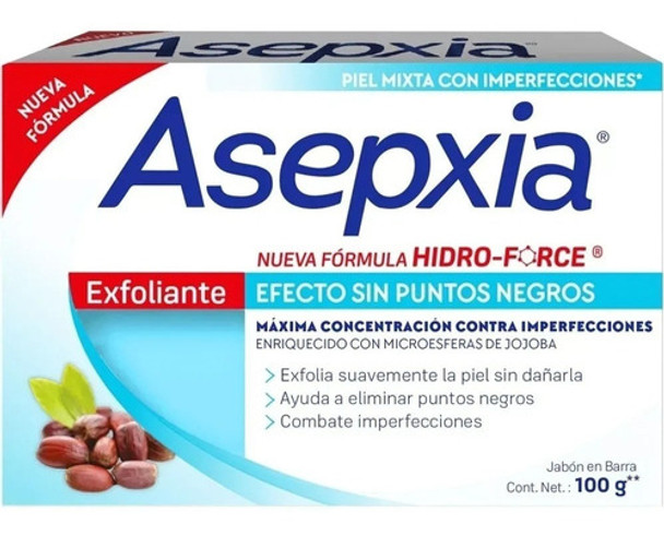 Asepxia Jabon Exfoliante Efecto Sin Puntos Negros 100g 0
