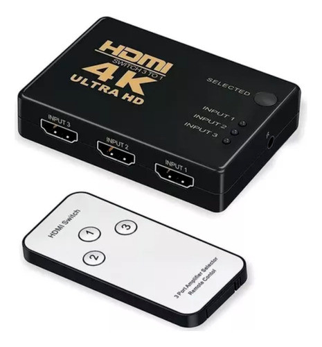 Switch Hdmi 3 Entradas 1salida Cable Full Hd Ps3 Pc Notebook 0