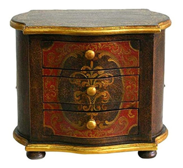 Decorativo Antiguo Rustico De Madera Caja De Joyeria Cafe 0