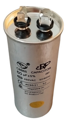 Capacitor 60 Mf 450 Vac Metálico Aire Acondicionado 0