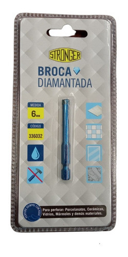 Mecha Broca Diamantada 6mm Stronger -ferrejido 0