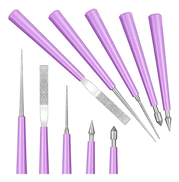 10 Pieces Diamond Tipped Bead Reamer Beading Hole Enlarger . 0