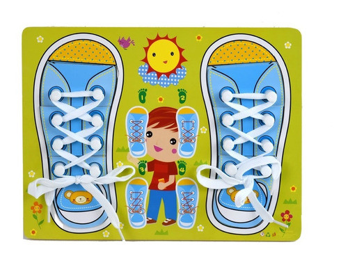 Juego Didactico Madera Cordones 2 Colores- Telecompras Cs 0