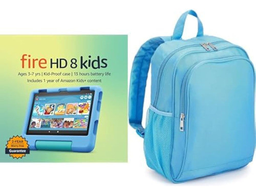 Amazon Fire Hd 8 Kids Tablet (64 Gb, Blue) + 0