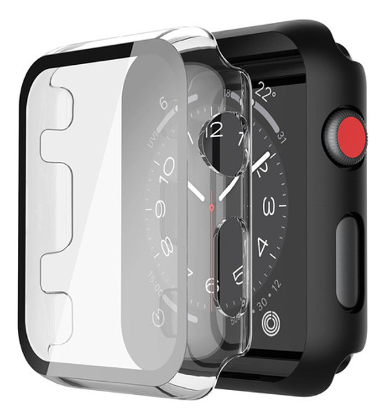 Protector Para Apple Watch S 3/2 42mm Negro Y Clear 0