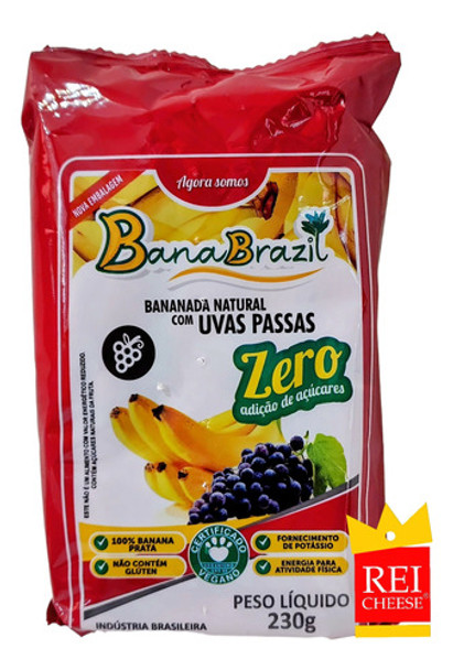 Bananada Nutryllack Natural Com Uvas Passas Diet 3 Unidades 0