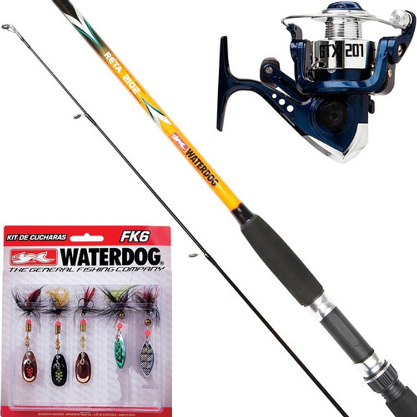Equipo Pesca Truchas Reel + Cucharas Mosca + Caña 2 Tramos Ideal Pesca Sur Truchas Spinning Tarariras 0