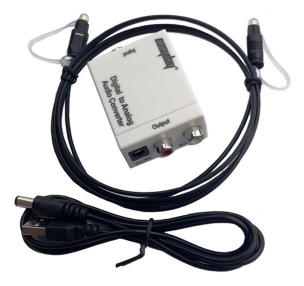 Óptica Toslink Coaxial Rca L/r Análogo Audio Convertidor Con 0