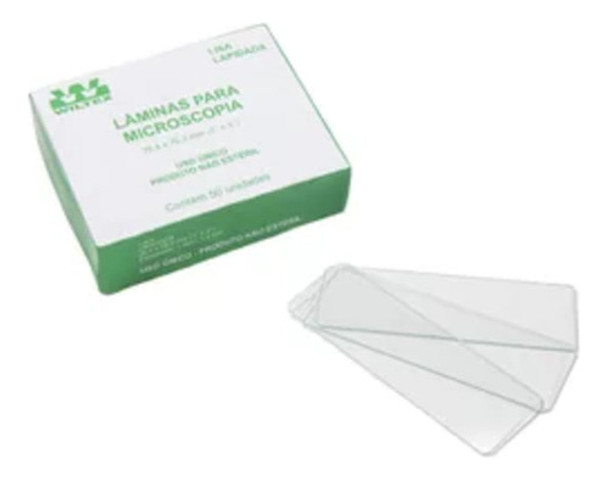 Lâmina P/ Microscopia Lisa Lapidada Vidro Wiltex 50 Unidades 0