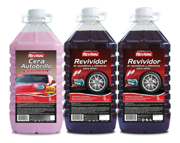 1 Cera Autobrillo X 5 L Y 2 Bidones De Revividor Revigal 5 L 0