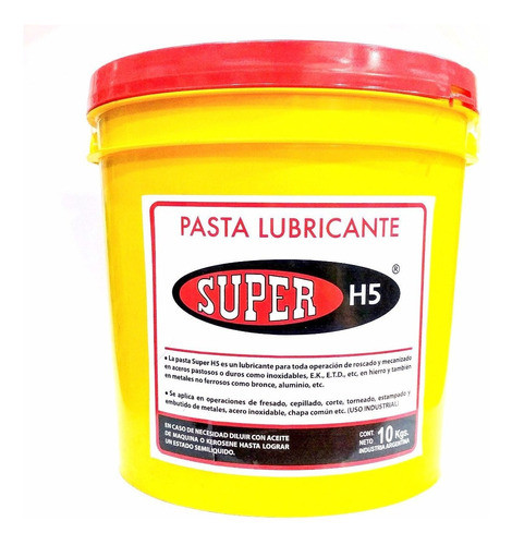 Pasta Lubricante Super H5 Para Mecanizado Y Roscado 10 Kg 0