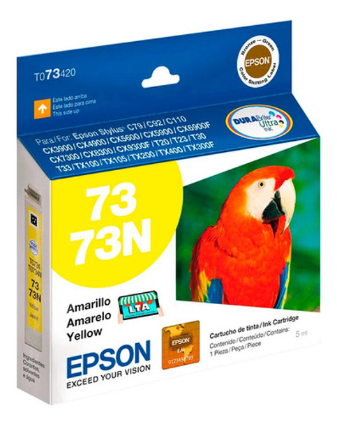 Cartucho Tinta Amarilla Original Para Impresora Epson Tx100 0