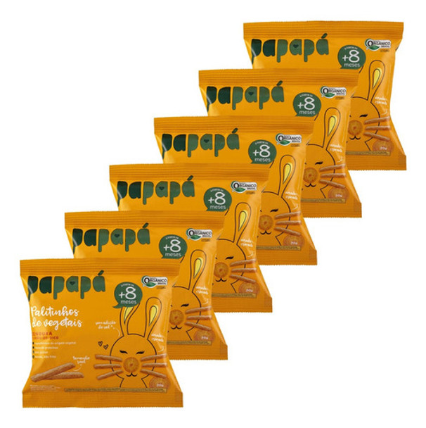 6 X Palitinhos De Vegetais Orgânicos Cenoura 20g - Papapá 0 6 X Palitinhos De Vegetais Orgânicos Cenoura 20g - Papapá 0