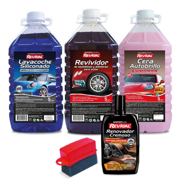 Shampo Azul Autobrillo Revividor Aplicador Y Cremoso Revigal 0