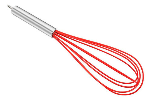 Batidor De Alambre Recubierto De Silicona Color Rojo. 0