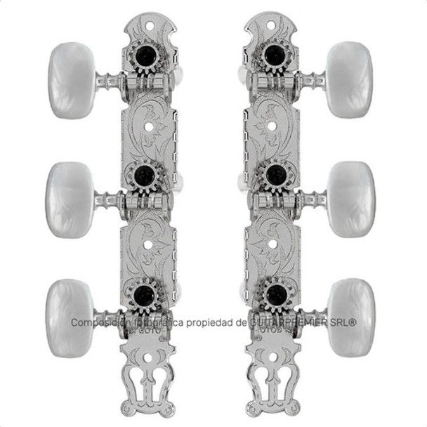 Clavijas Clavijero Guitarra Criolla Clasica Plateado Lira 0