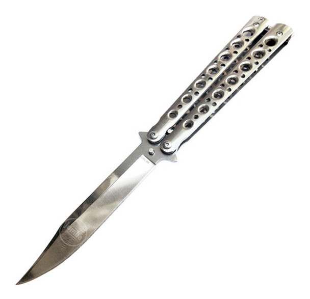Navaja Mariposa Balisong Plate Filo Traba Clip Acero Inox 0