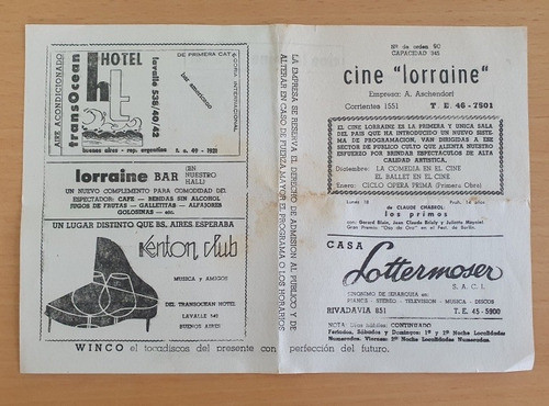 Programa Cine Lorraine Antiguo - La Gran Guerra 1963 Gassman 0
