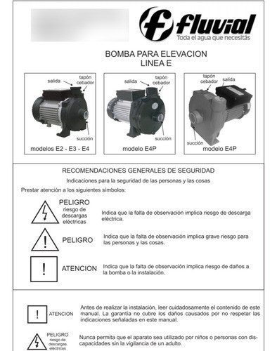 Bomba Fluvial Para Elevación Fc100 Tipo E4 0