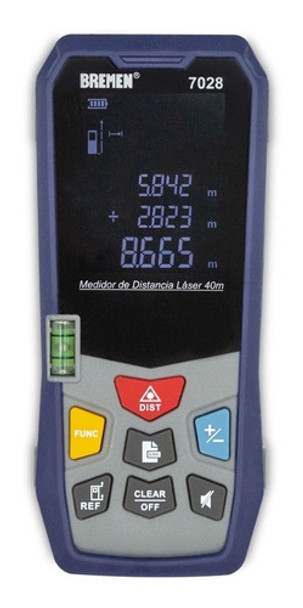Medidor Laser Distancia Bremen 40 Metros Cinta Metrica Cod. 7028 Dgm 0