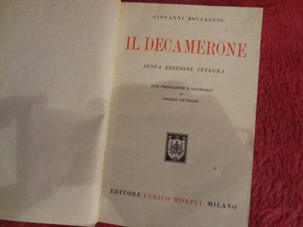 Il Decamerone Giovanni Boccaccio Prefazione Angelo Ottolini 0