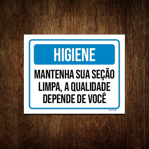 Kit 5 Placas Higiene Mantenha Sua Seção Limpa 0