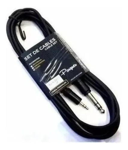 Cable Plug 6.5 A Miniplug 3.5 Parquer 10 Metros Stereo Cuota 0