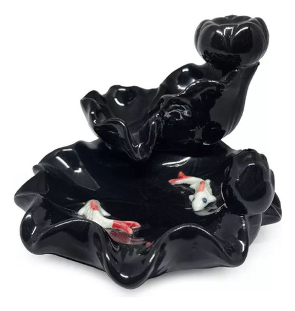 Incensário Cascata Fumaça Carpa + 5 Incensos Cone 0