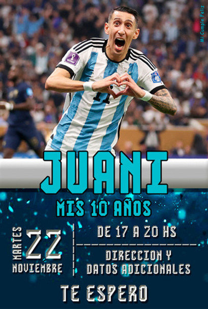 Invitación Digital Di Maria Argentina Para Whatsapp 0